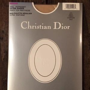 Vtg 2 Sheer Christian Dior French Champagne Hose